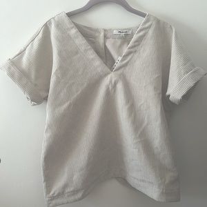Madewell Corduroy V Neck Top NWT